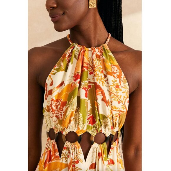 Farm Rio Leopard Forest Sand Maxi Dress - Picture 3 of 15